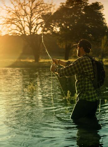 Foto eines Anglers in Aktion